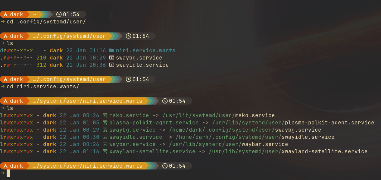 Systemd config screenshot